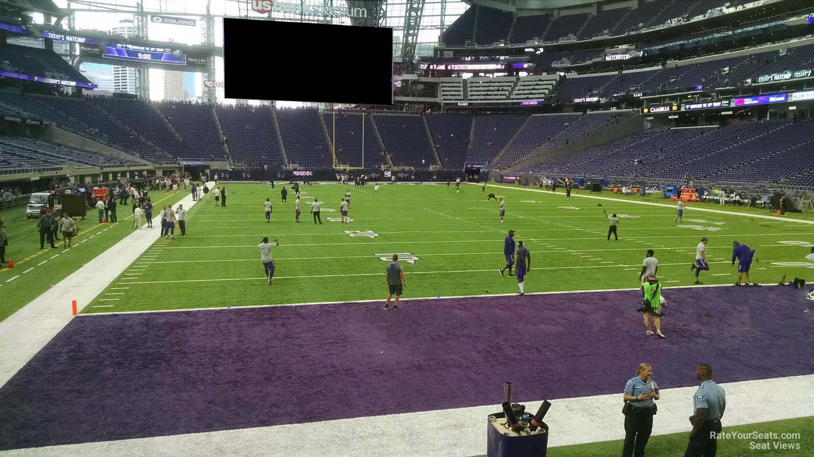 section 121, row 5 seat view  for football - u.s. bank stadium