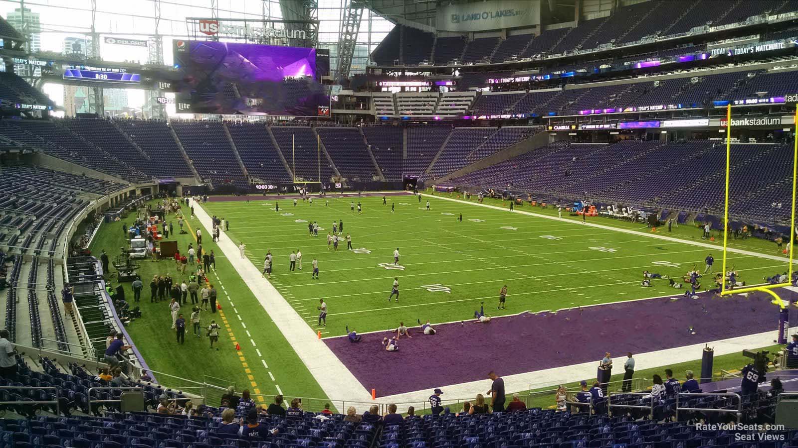 section 122, row 24 seat view  for football - u.s. bank stadium