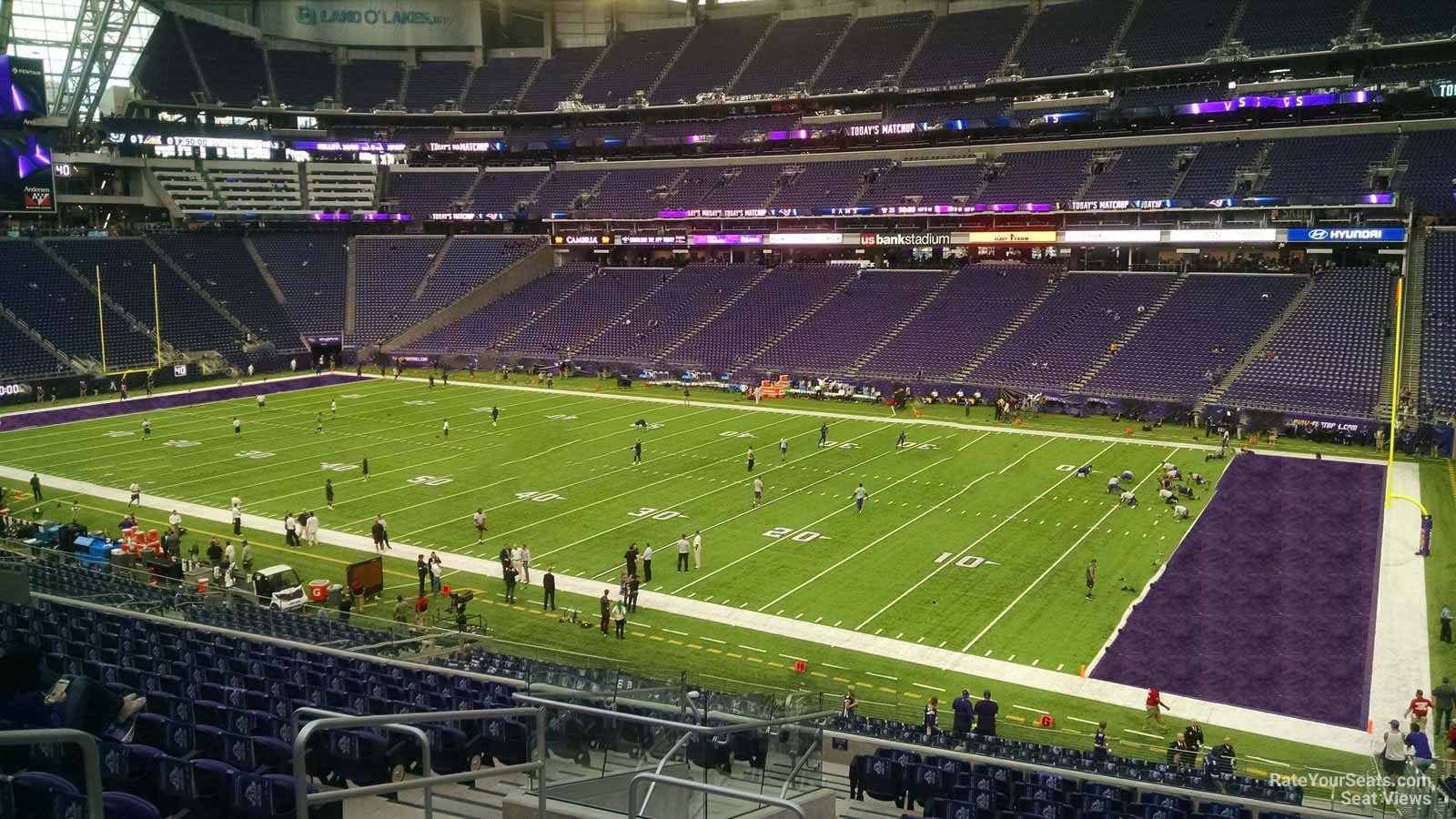 section 126, row 12 seat view  for football - u.s. bank stadium