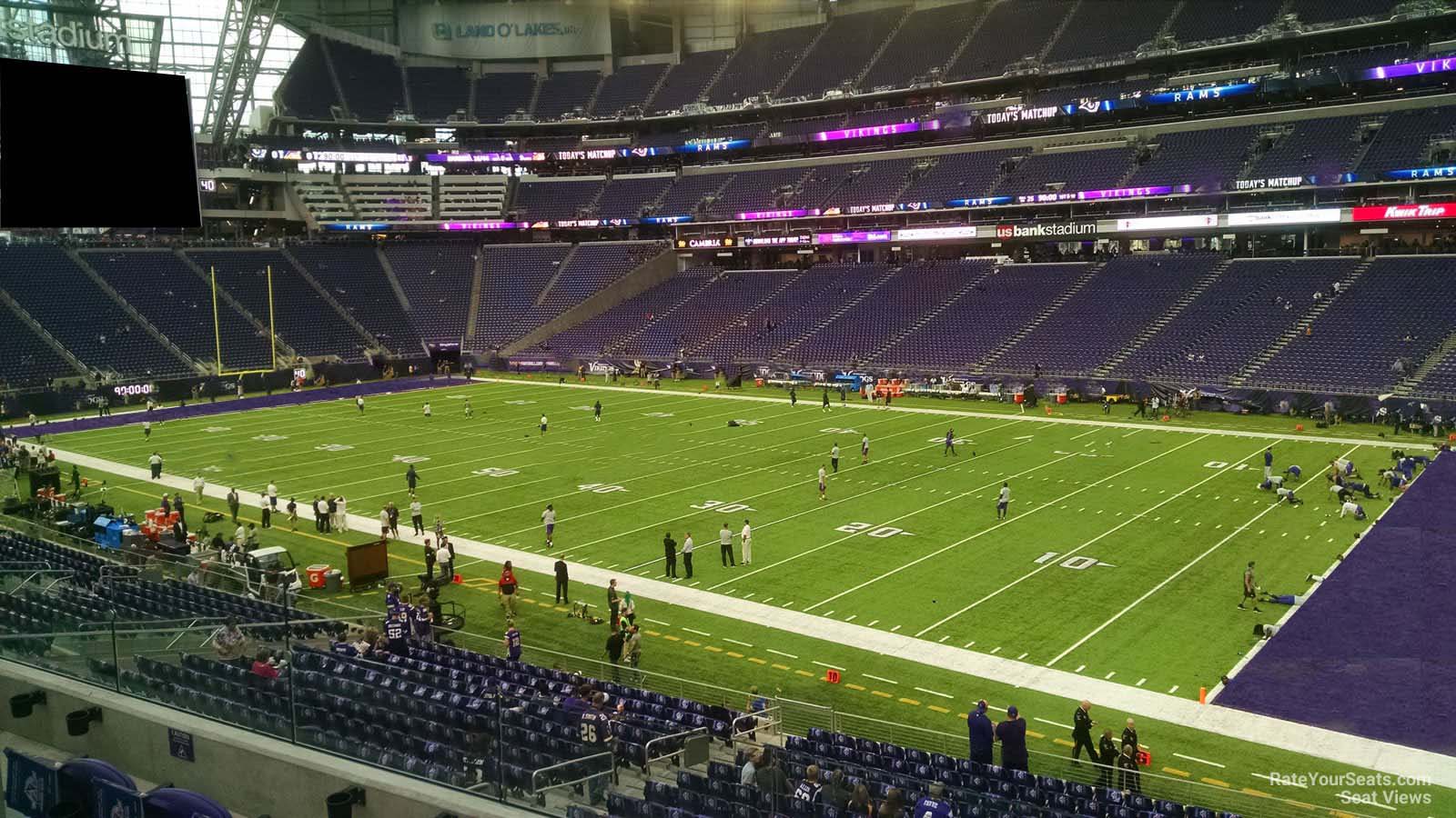 section 126, row 3 seat view for football - u.s. bank stadium