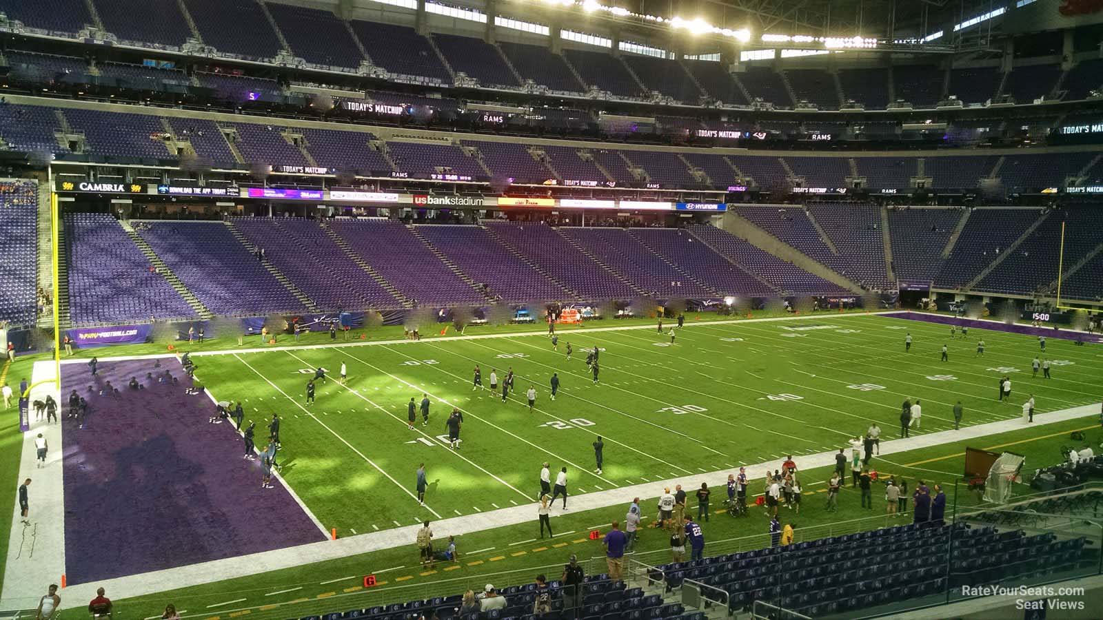 section 135, row 4 seat view  for football - u.s. bank stadium