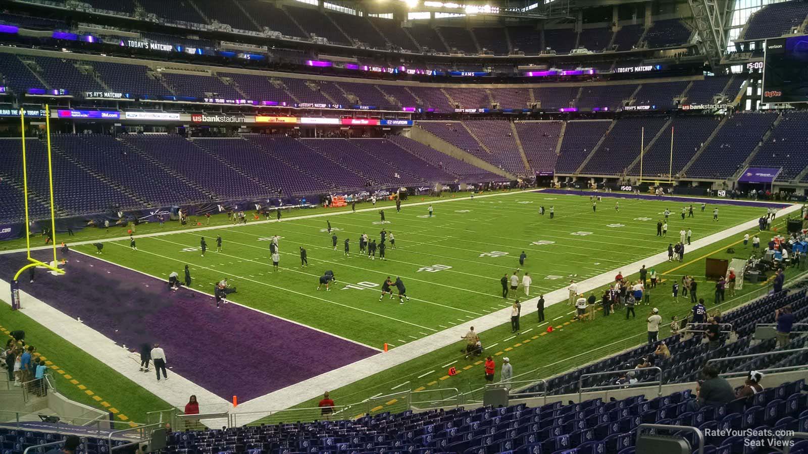 section 136, row 24 seat view  for football - u.s. bank stadium