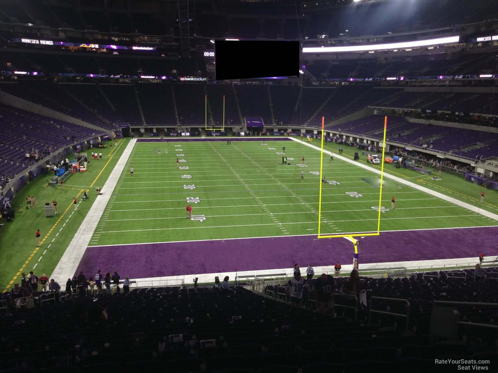 section 143, row 36 seat view  for football - u.s. bank stadium