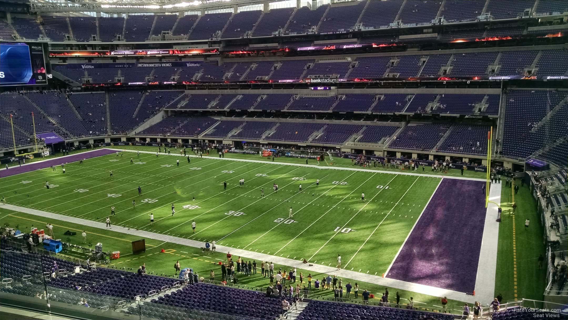 section 206, row 4 seat view  for football - u.s. bank stadium