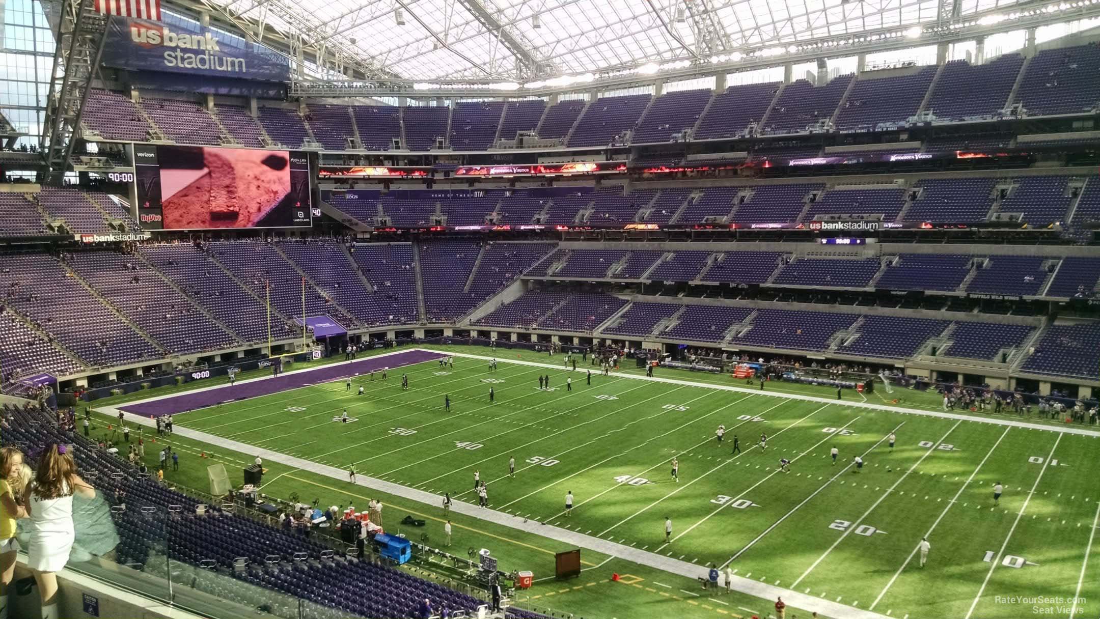 section 207, row 4 seat view  for football - u.s. bank stadium