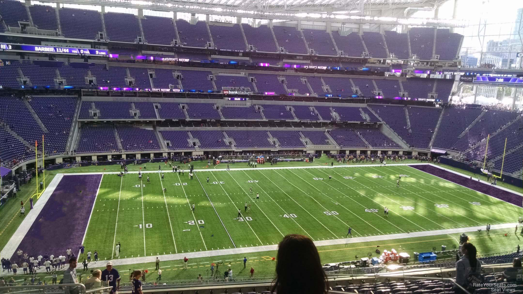 section 214, row 15 seat view  for football - u.s. bank stadium
