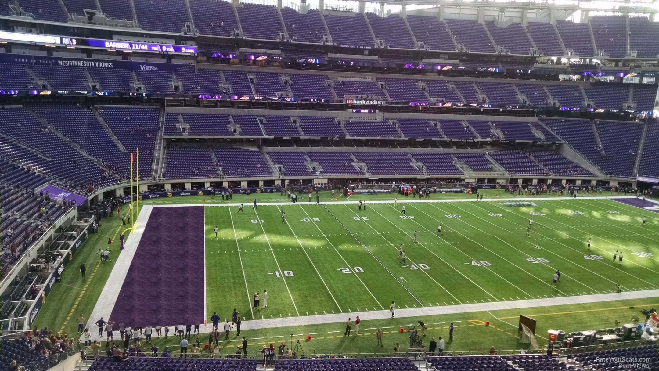 section 215, row 4 seat view  for football - u.s. bank stadium