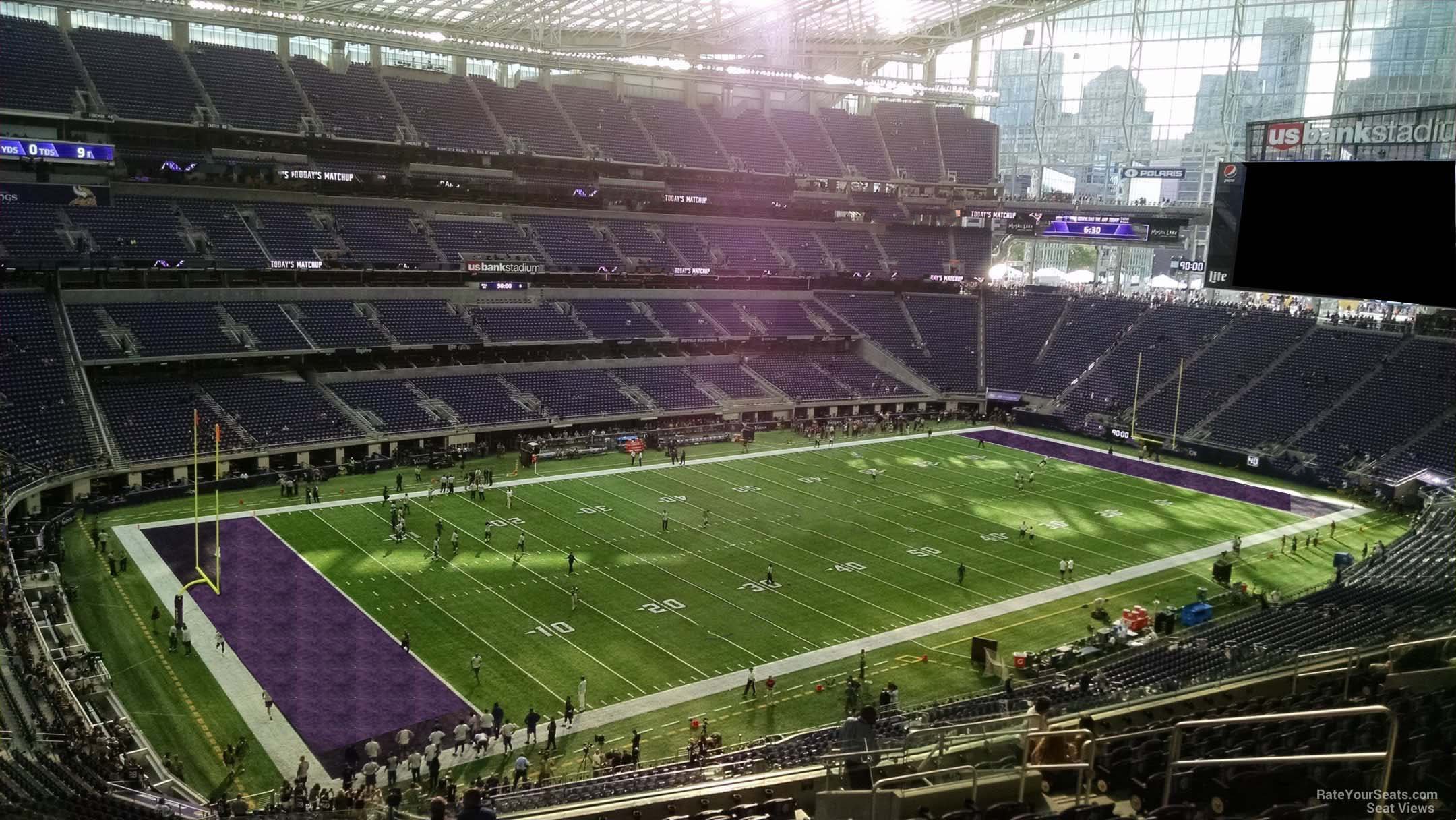 section 217, row 15 seat view  for football - u.s. bank stadium