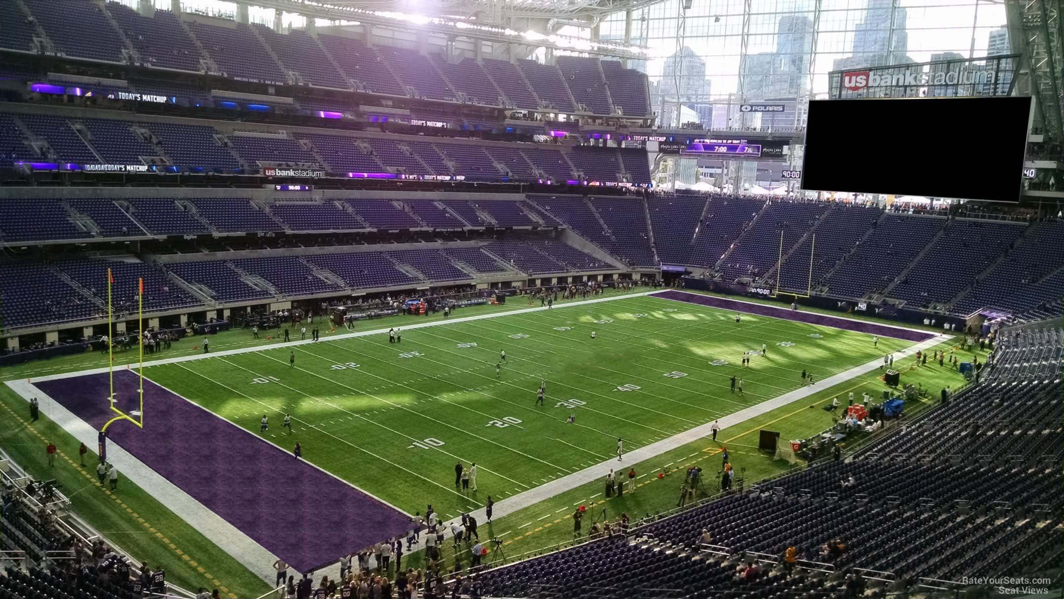 section 218, row 4 seat view  for football - u.s. bank stadium