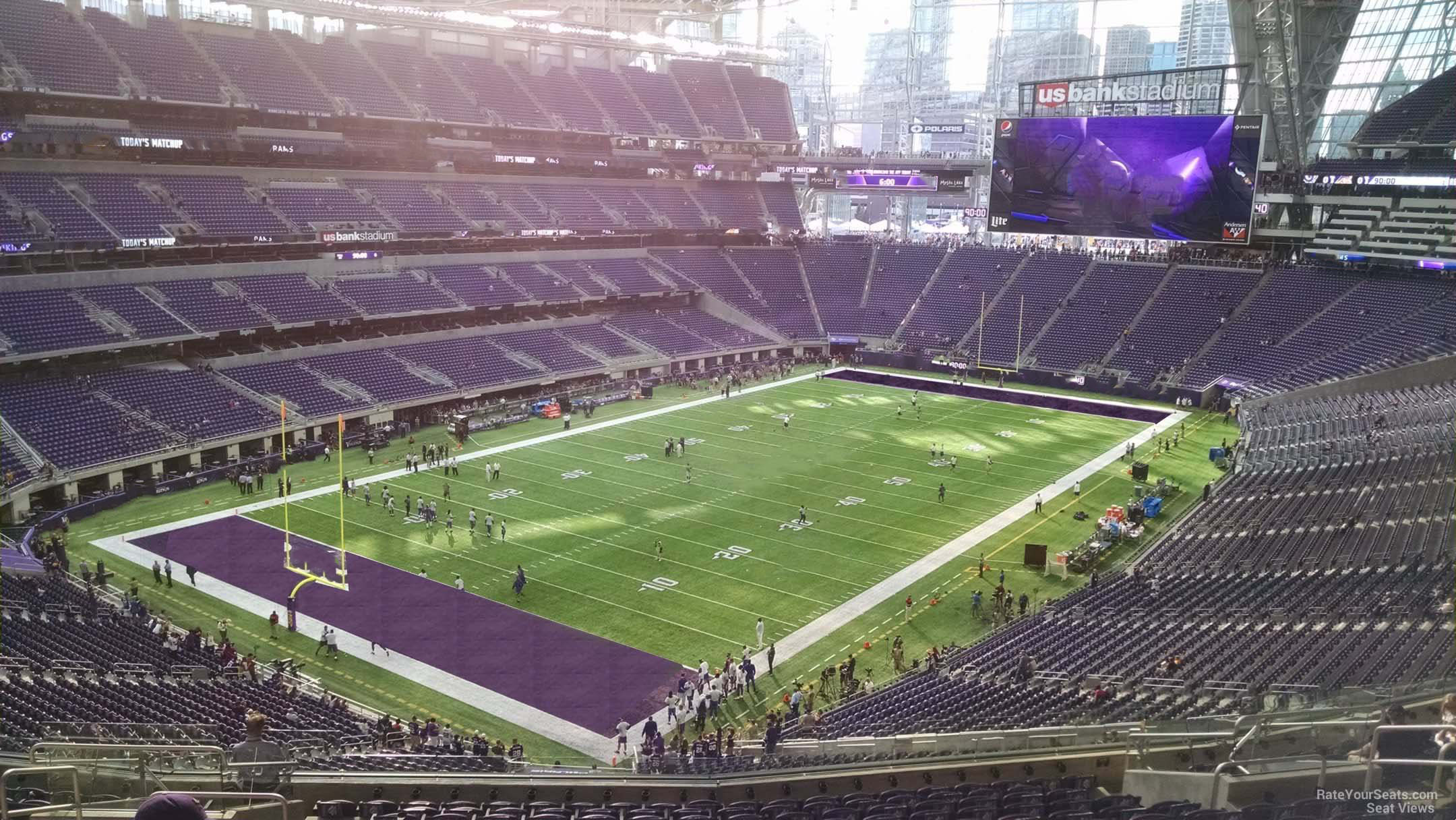 section 219, row 15 seat view  for football - u.s. bank stadium