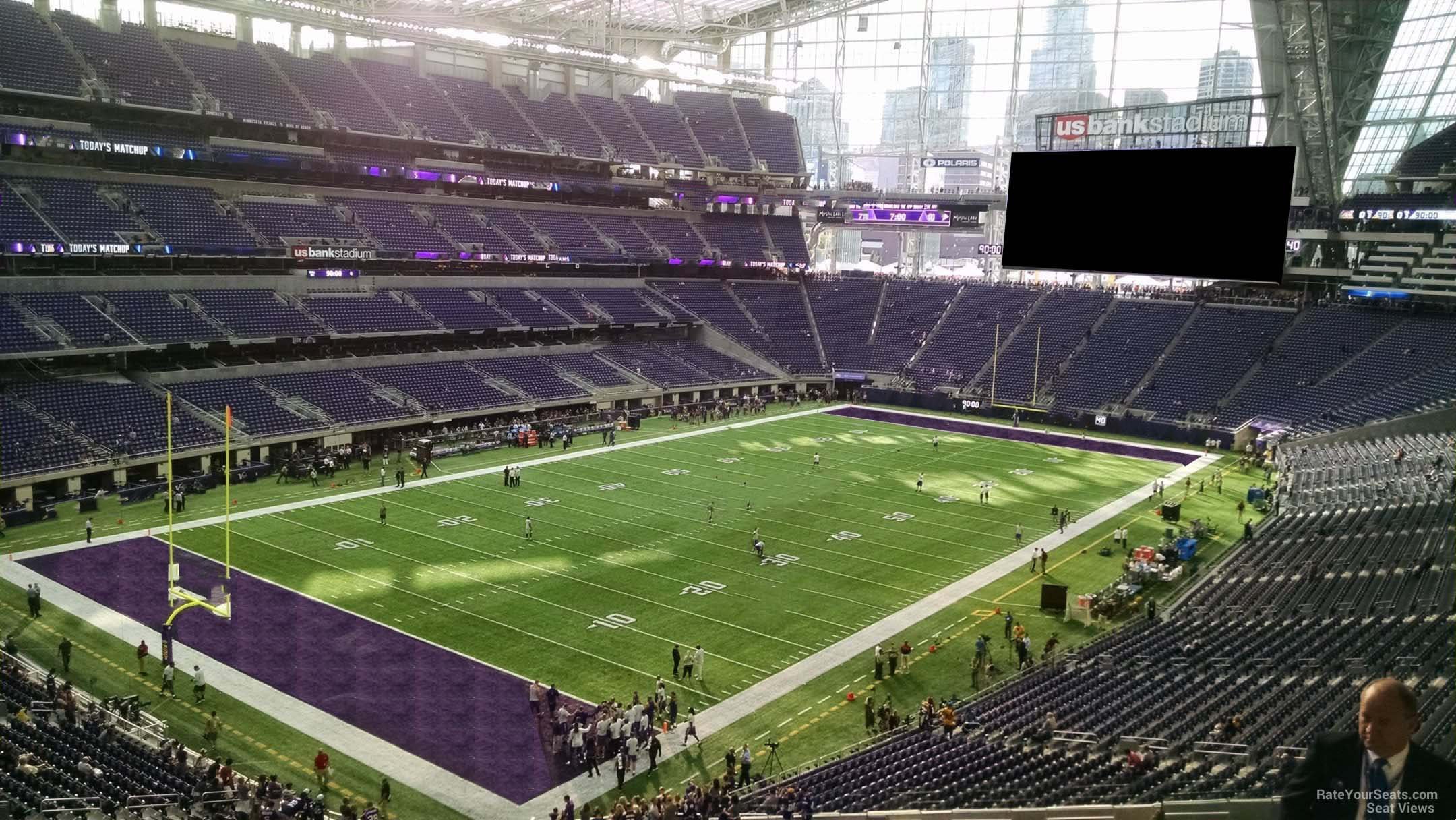 section 219, row 4 seat view  for football - u.s. bank stadium