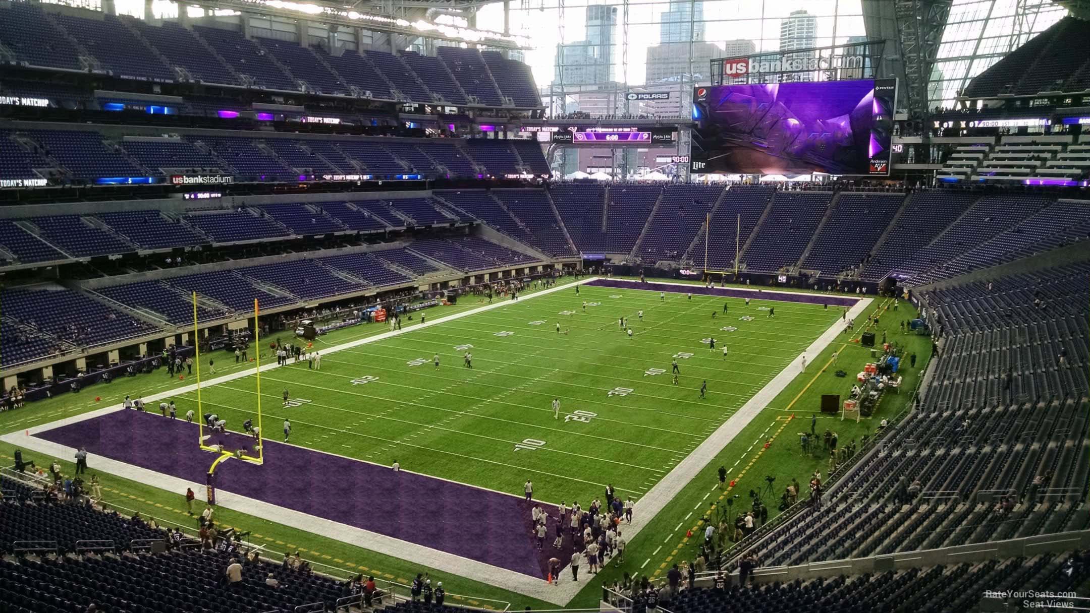 section 220, row 4 seat view  for football - u.s. bank stadium