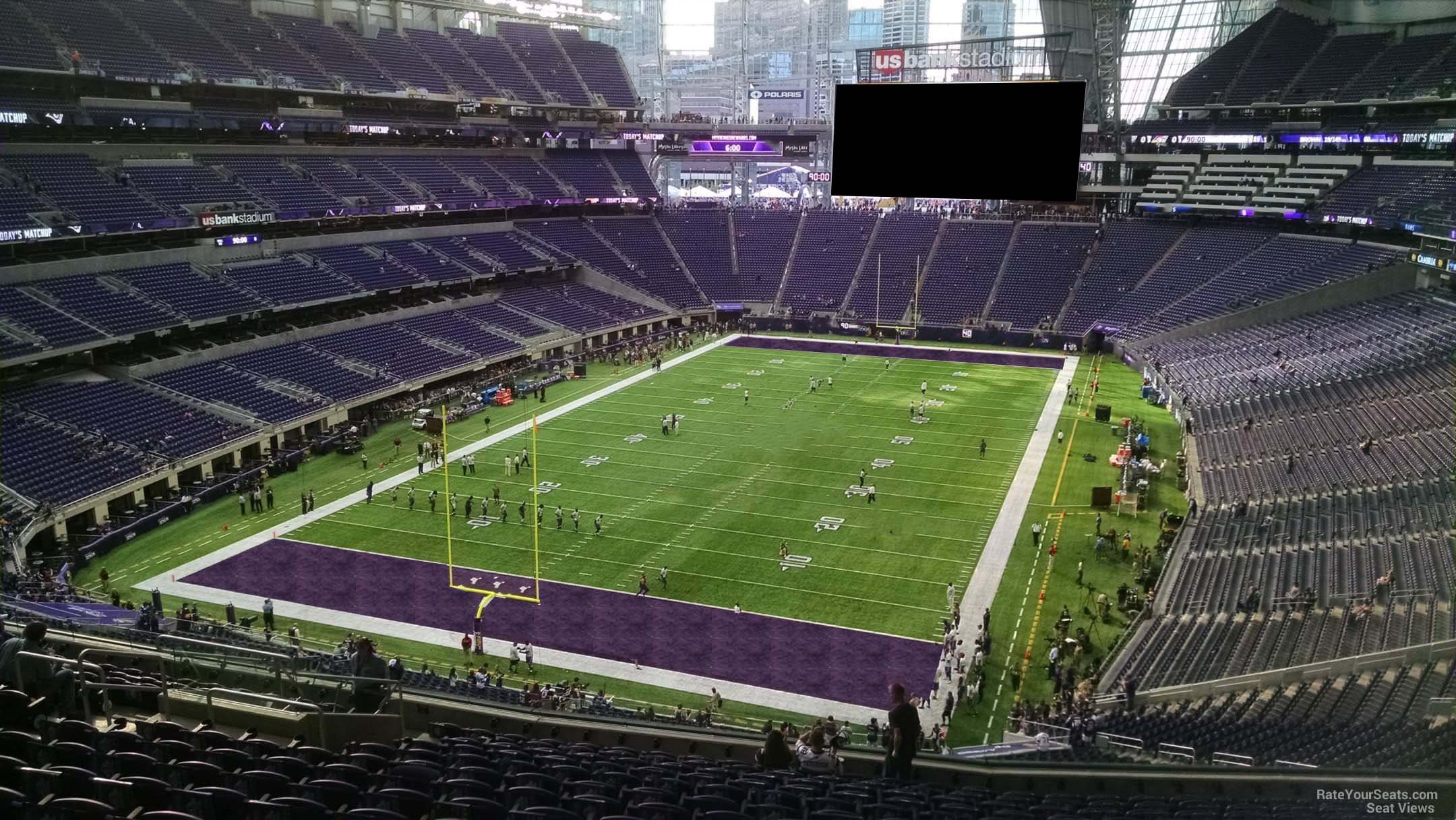 section 221, row 15 seat view  for football - u.s. bank stadium