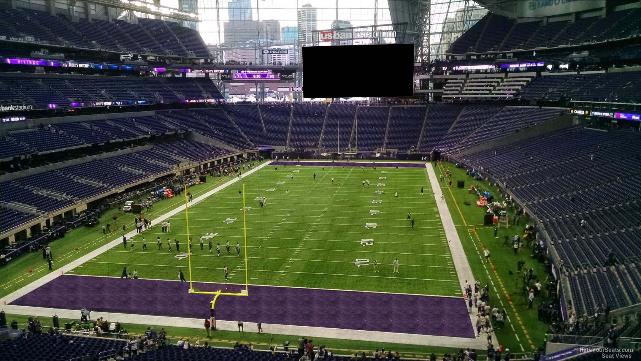 section 222, row 4 seat view  for football - u.s. bank stadium