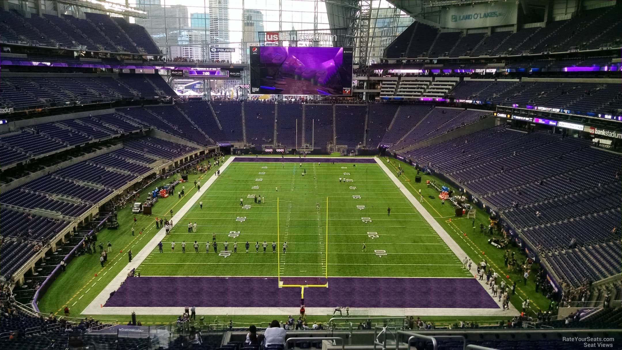 section 224, row 15 seat view  for football - u.s. bank stadium