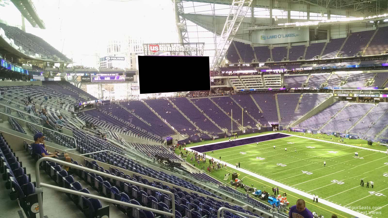 section 230, row 13 seat view  for football - u.s. bank stadium