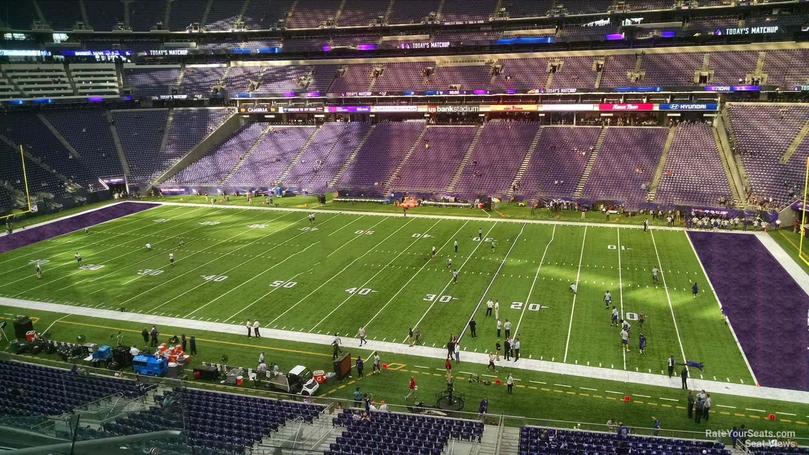 section 231, row 4 seat view  for football - u.s. bank stadium