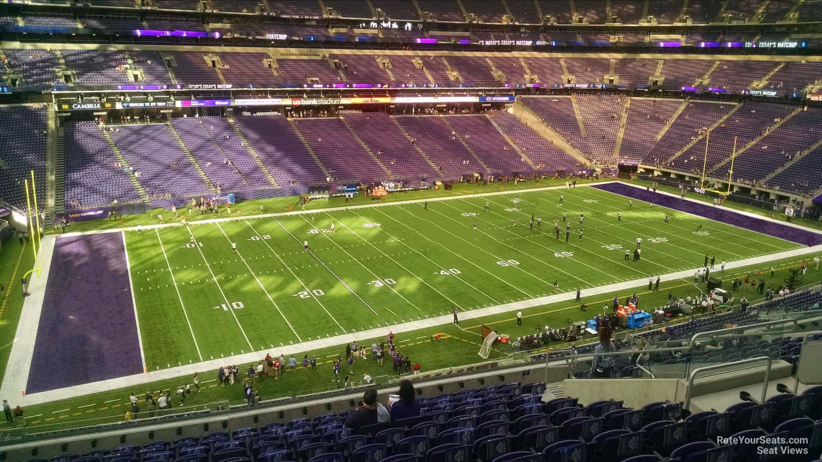 section 238, row 13 seat view  for football - u.s. bank stadium