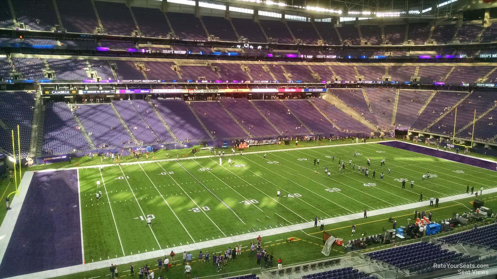 section 238, row 5 seat view  for football - u.s. bank stadium