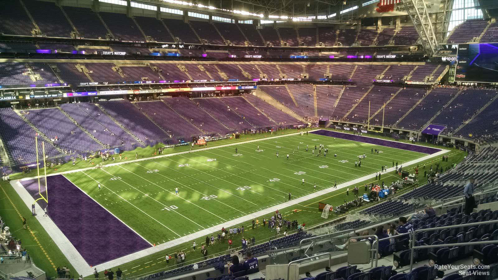 section 240, row 13 seat view  for football - u.s. bank stadium