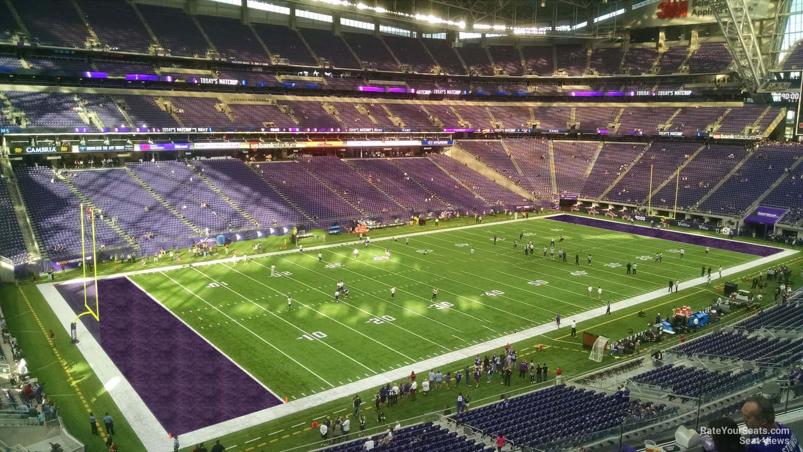 section 240, row 5 seat view  for football - u.s. bank stadium