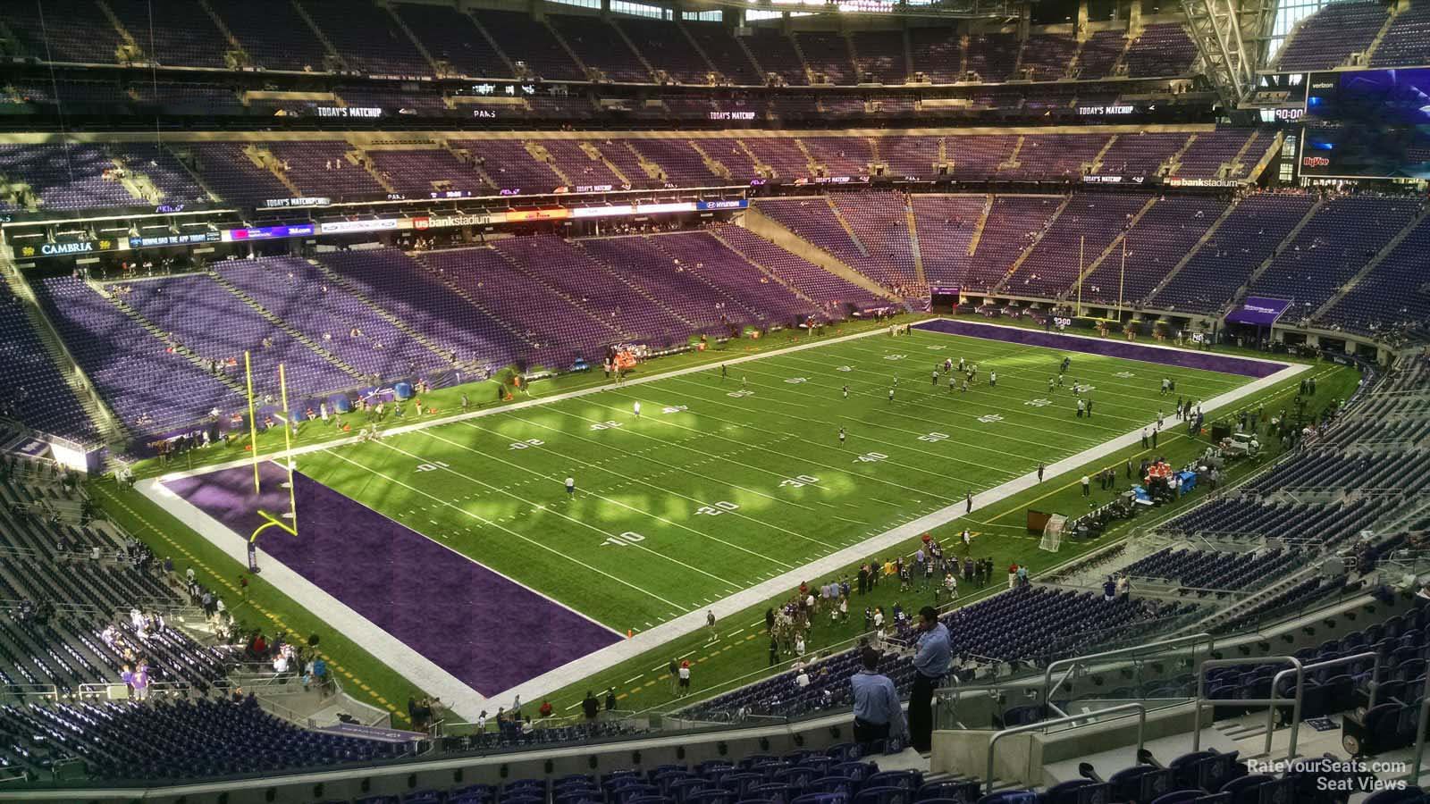 section 241, row 13 seat view  for football - u.s. bank stadium