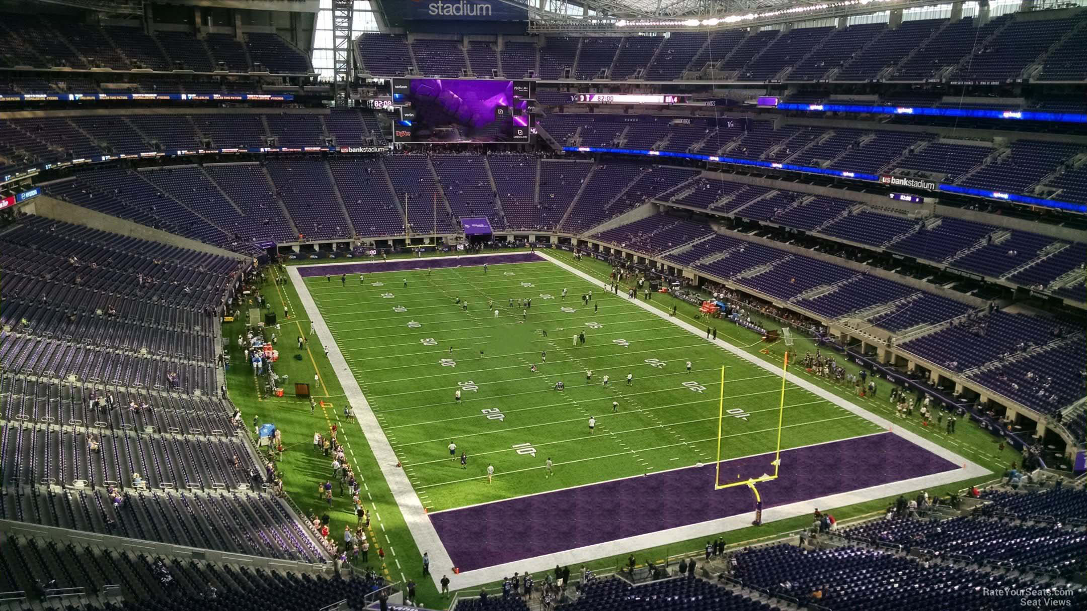 section 301, row b seat view  for football - u.s. bank stadium
