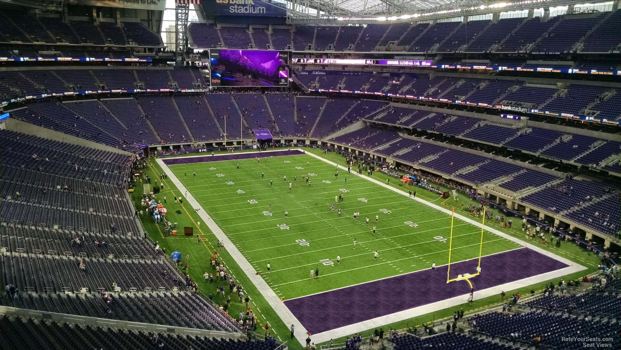 section 302, row b seat view  for football - u.s. bank stadium
