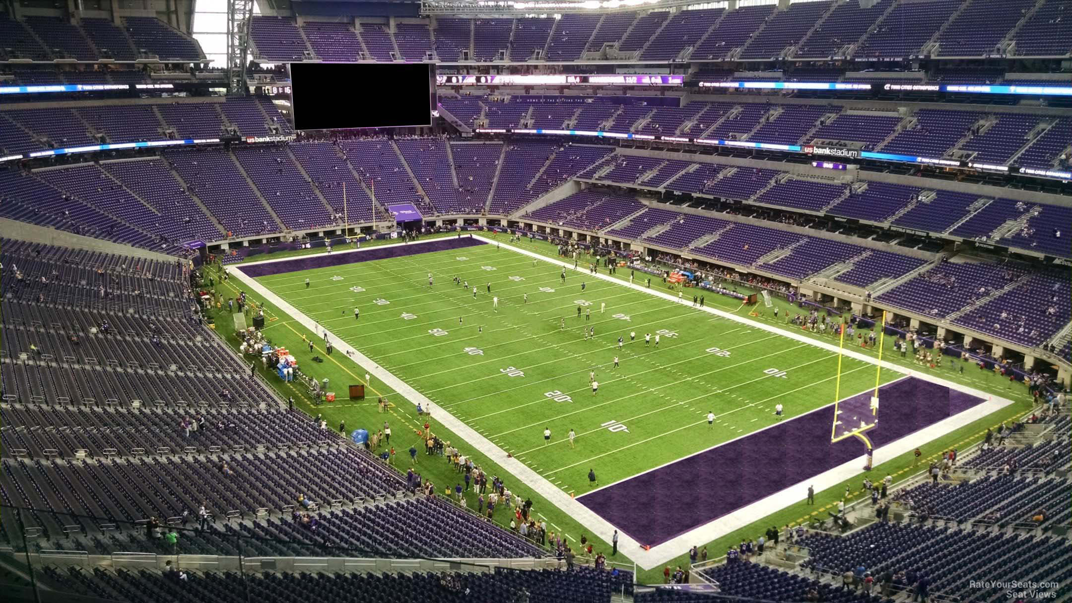 section 304, row b seat view  for football - u.s. bank stadium