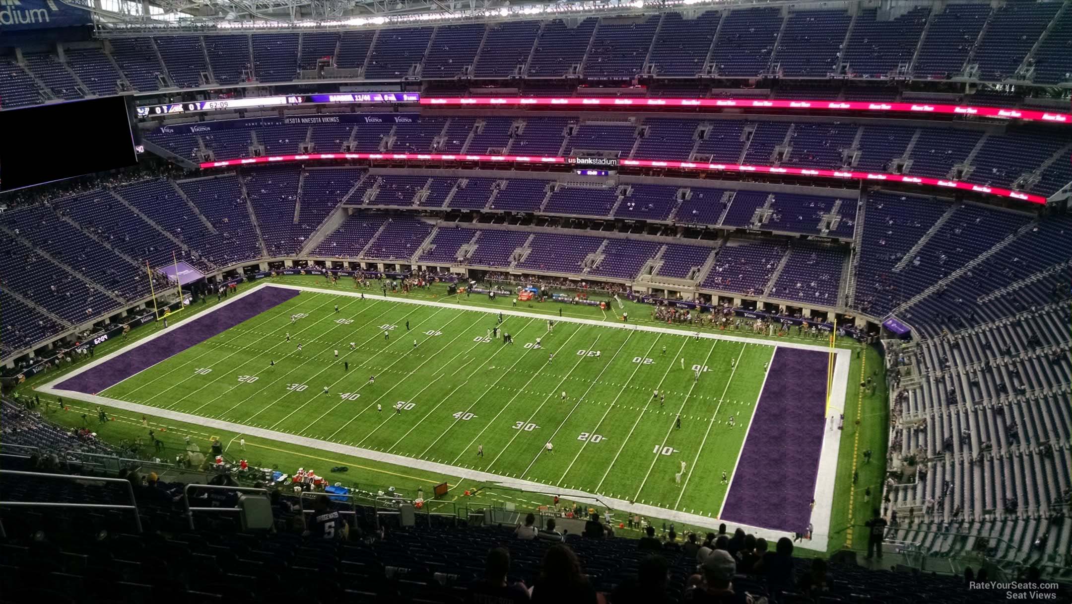 section 307, row 26 seat view  for football - u.s. bank stadium