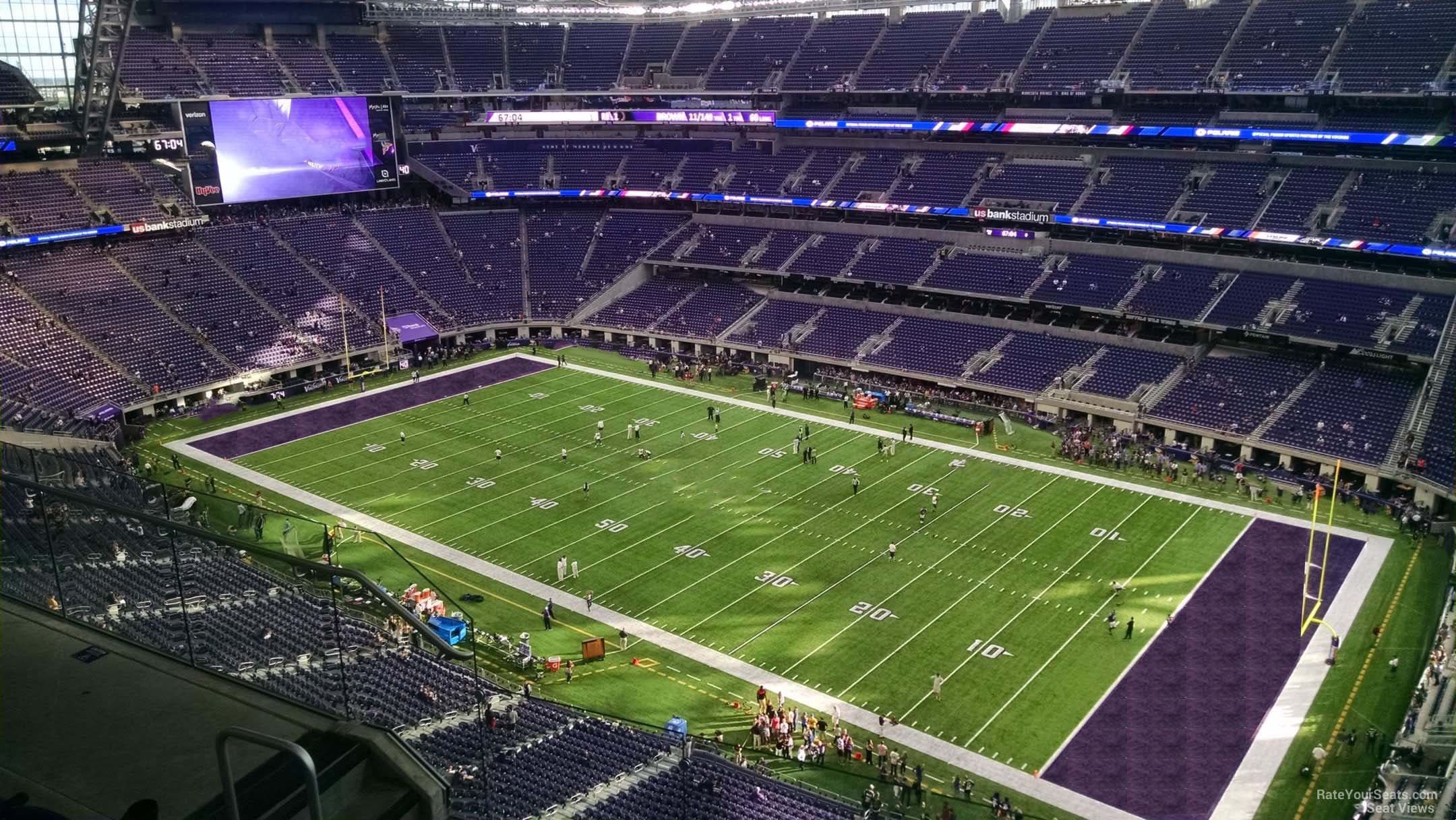 section 307, row 5 seat view  for football - u.s. bank stadium