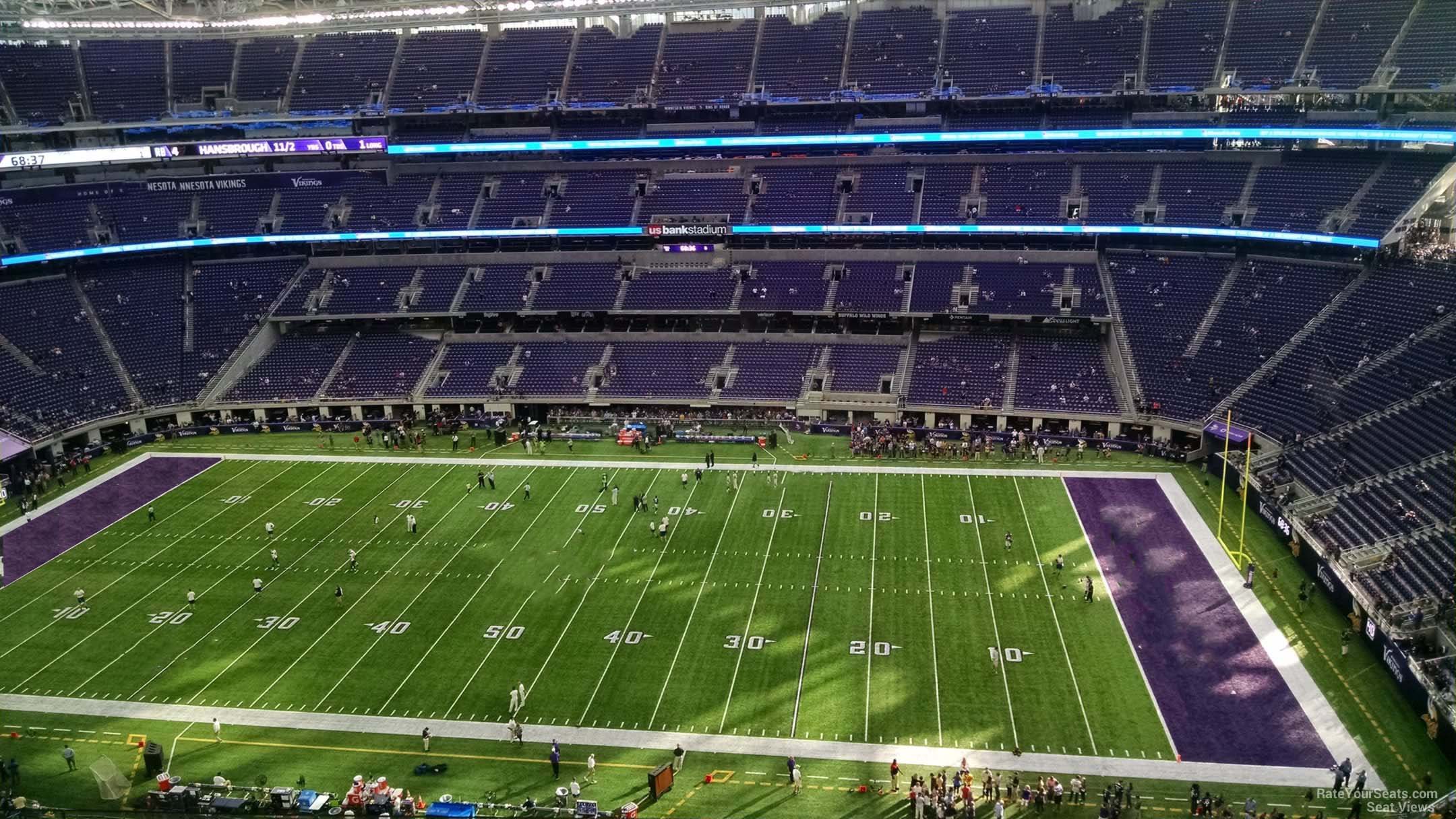section 310, row 5 seat view  for football - u.s. bank stadium