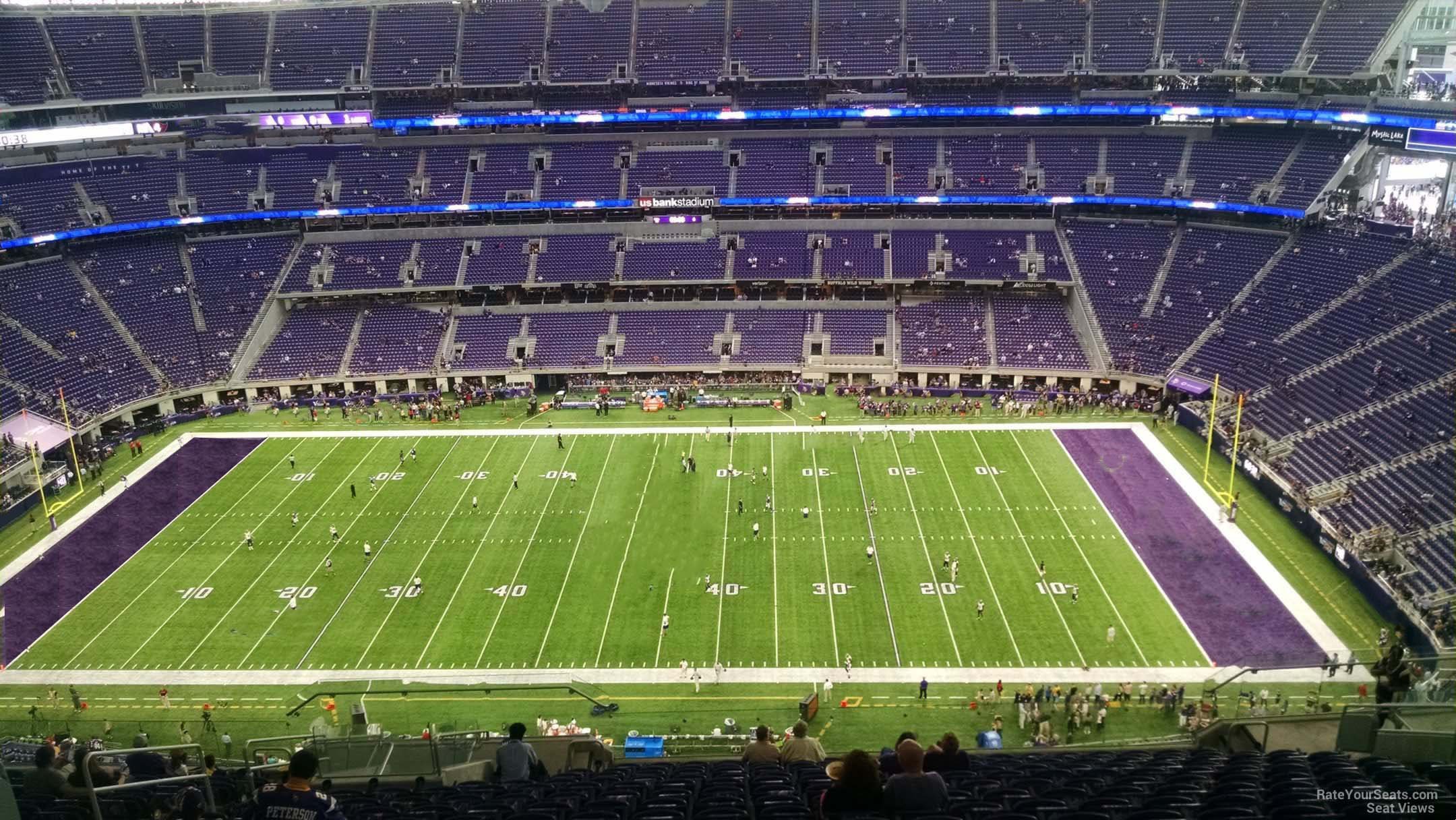 section 311, row 15 seat view  for football - u.s. bank stadium