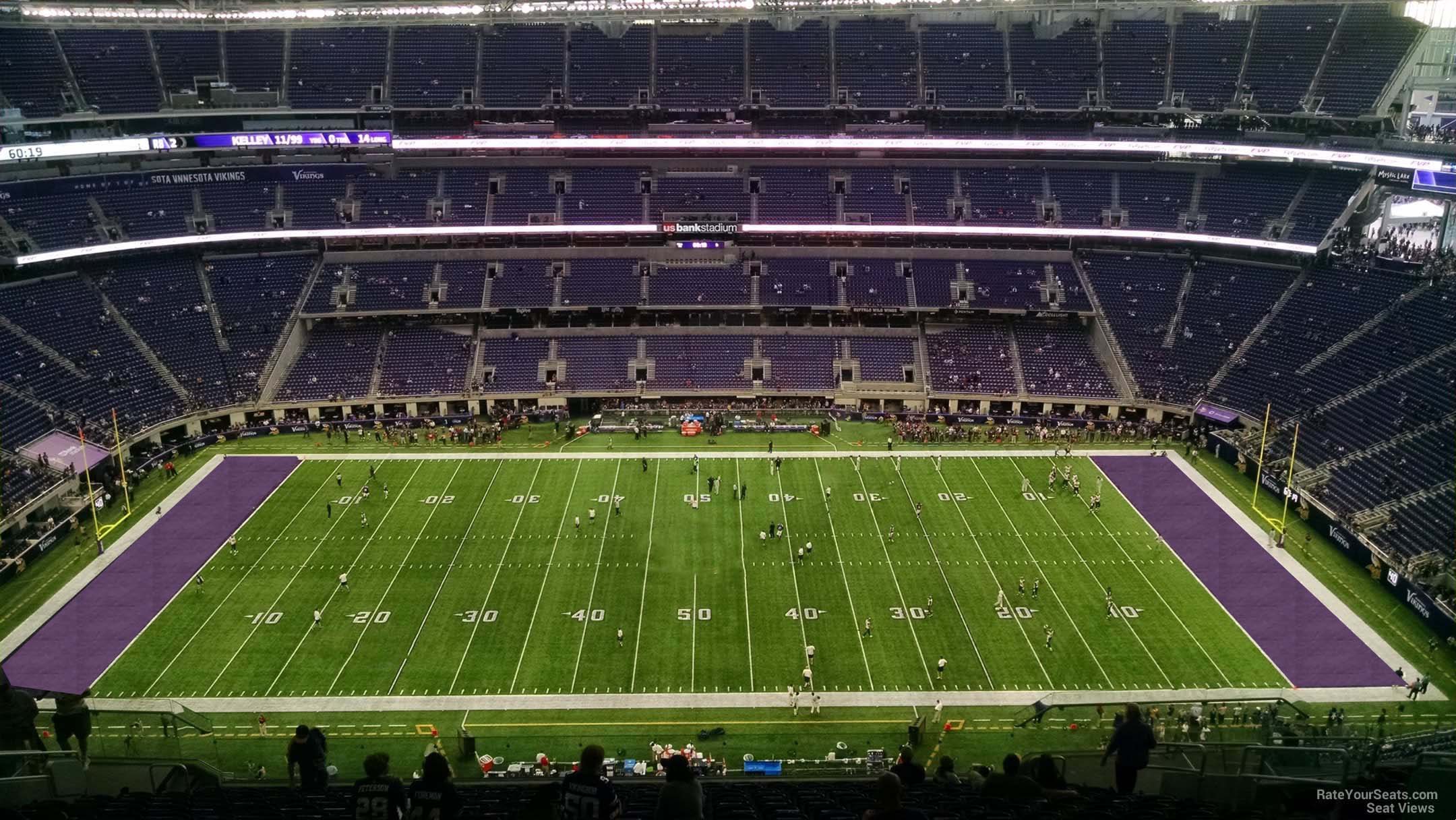 section 312, row 15 seat view  for football - u.s. bank stadium