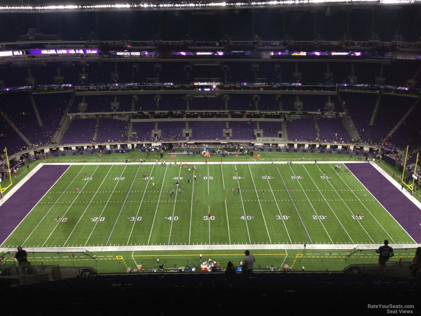 section 312, row 20 seat view  for football - u.s. bank stadium