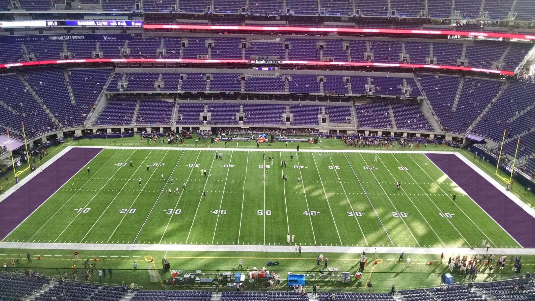 section 312, row 5 seat view  for football - u.s. bank stadium