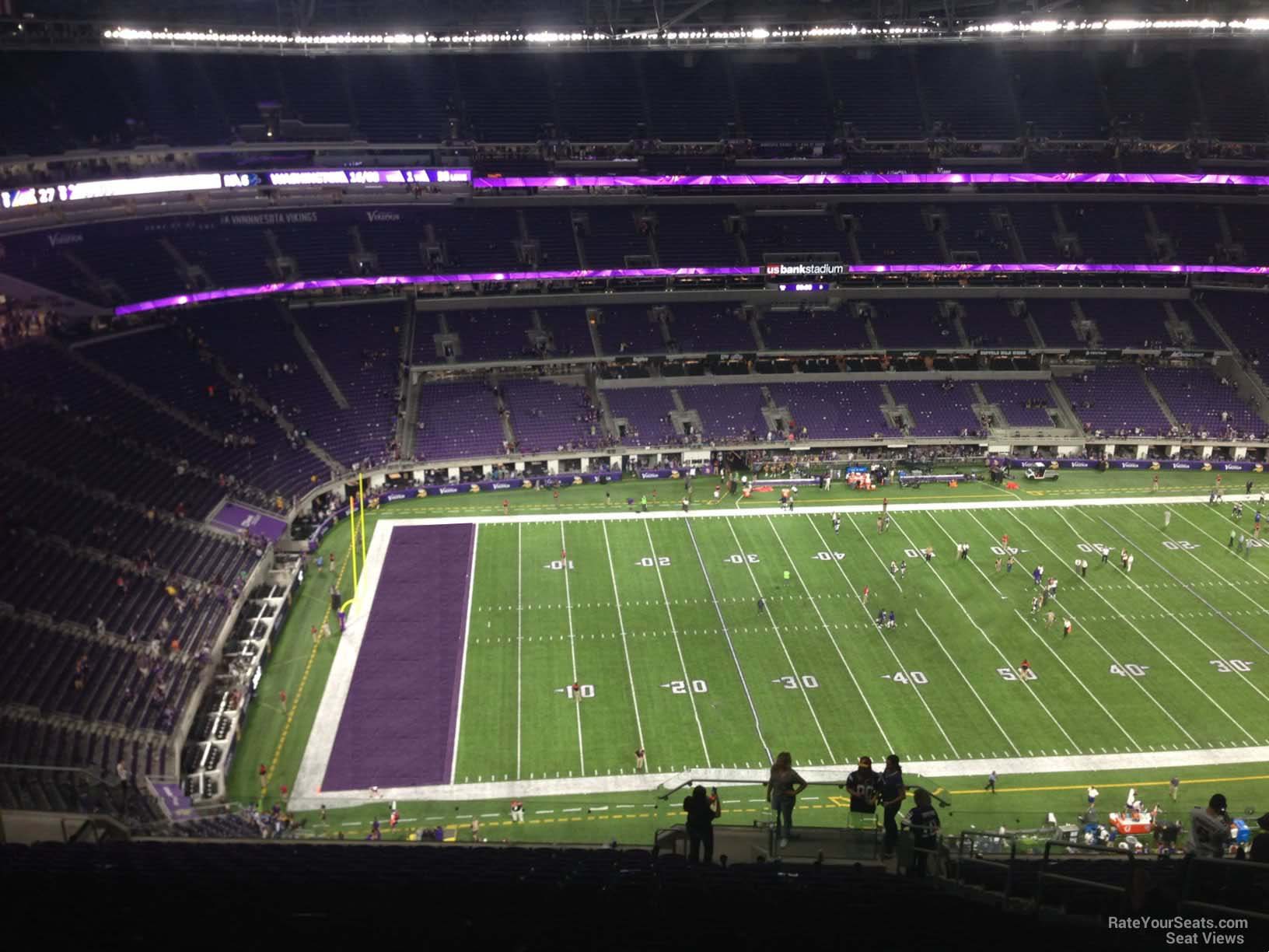 section 315, row 20 seat view  for football - u.s. bank stadium