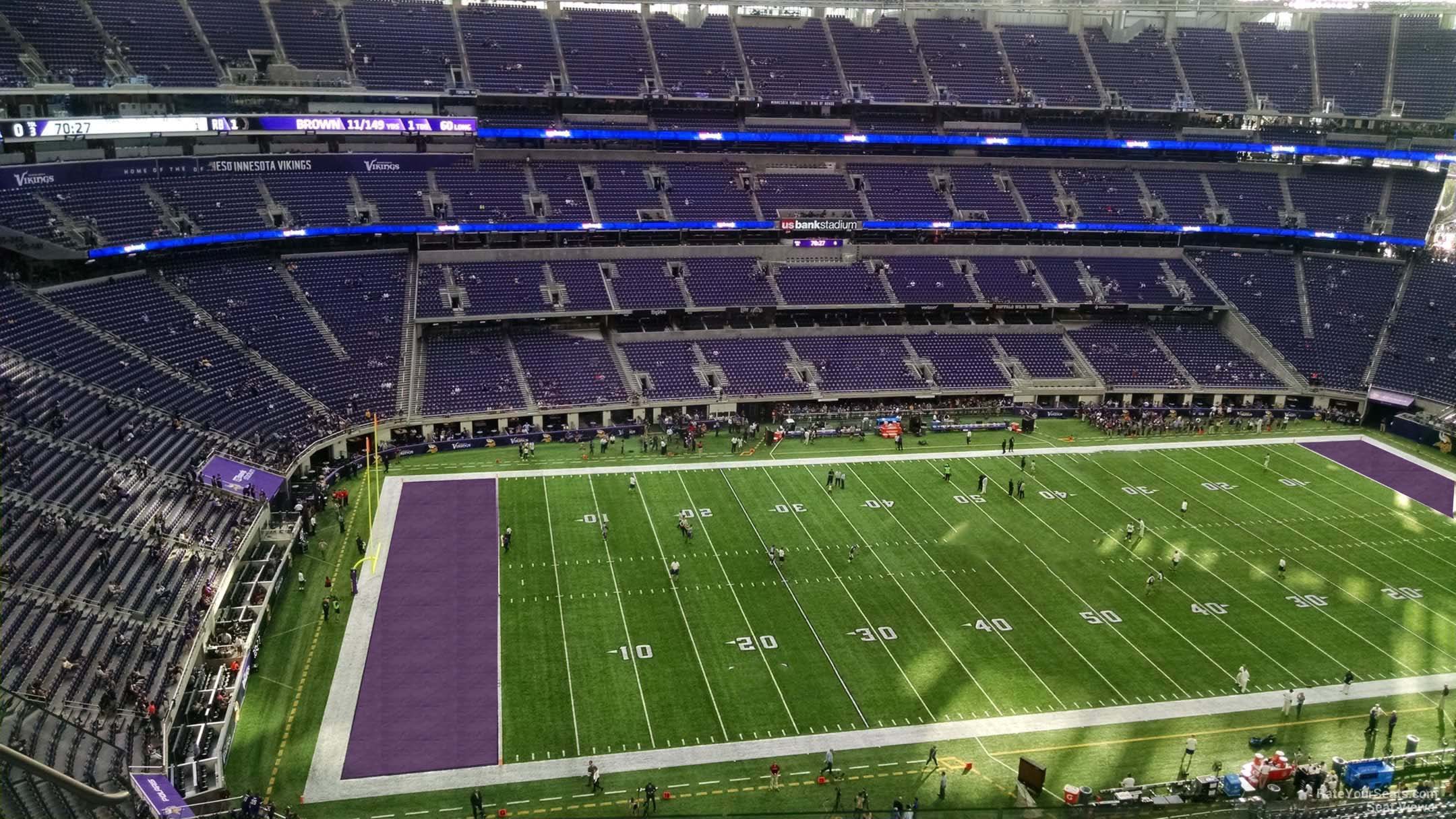 section 315, row 5 seat view  for football - u.s. bank stadium