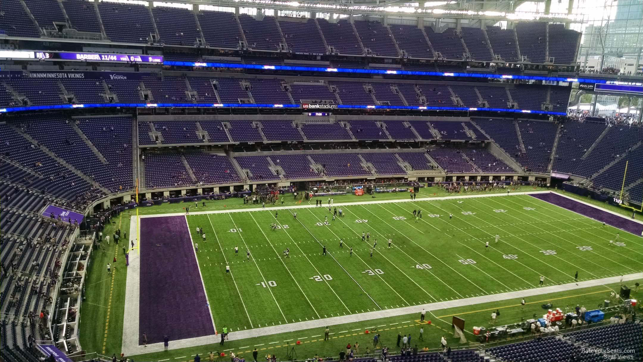 section 316, row b seat view  for football - u.s. bank stadium