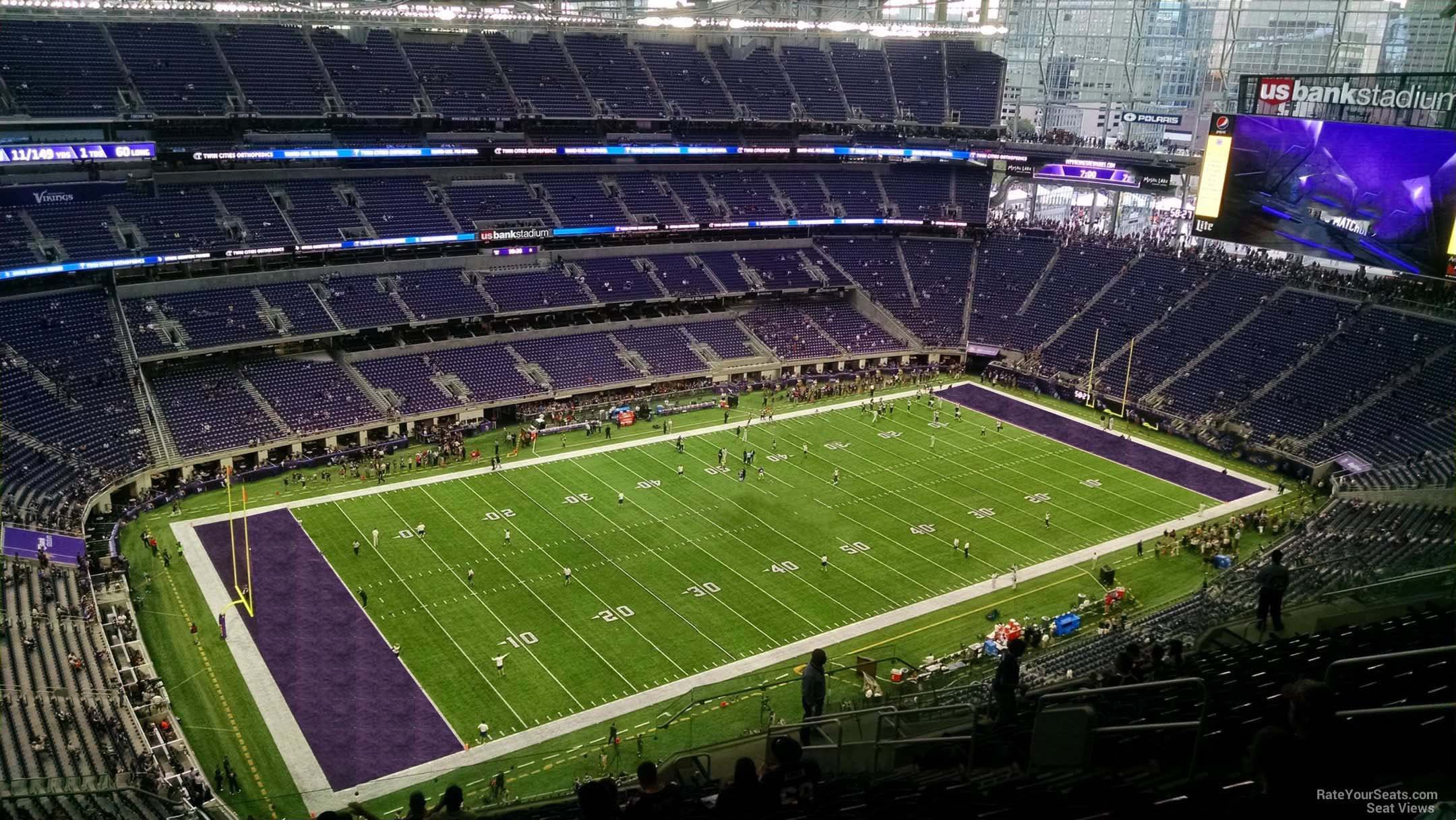 section 317, row 15 seat view  for football - u.s. bank stadium