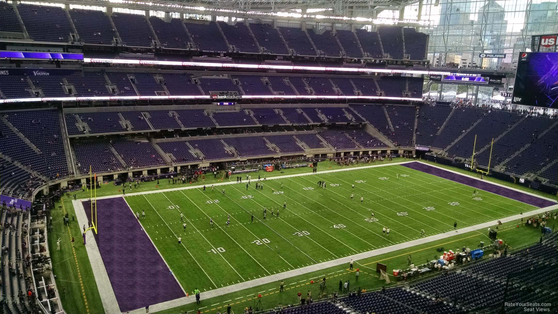section 317, row b seat view  for football - u.s. bank stadium