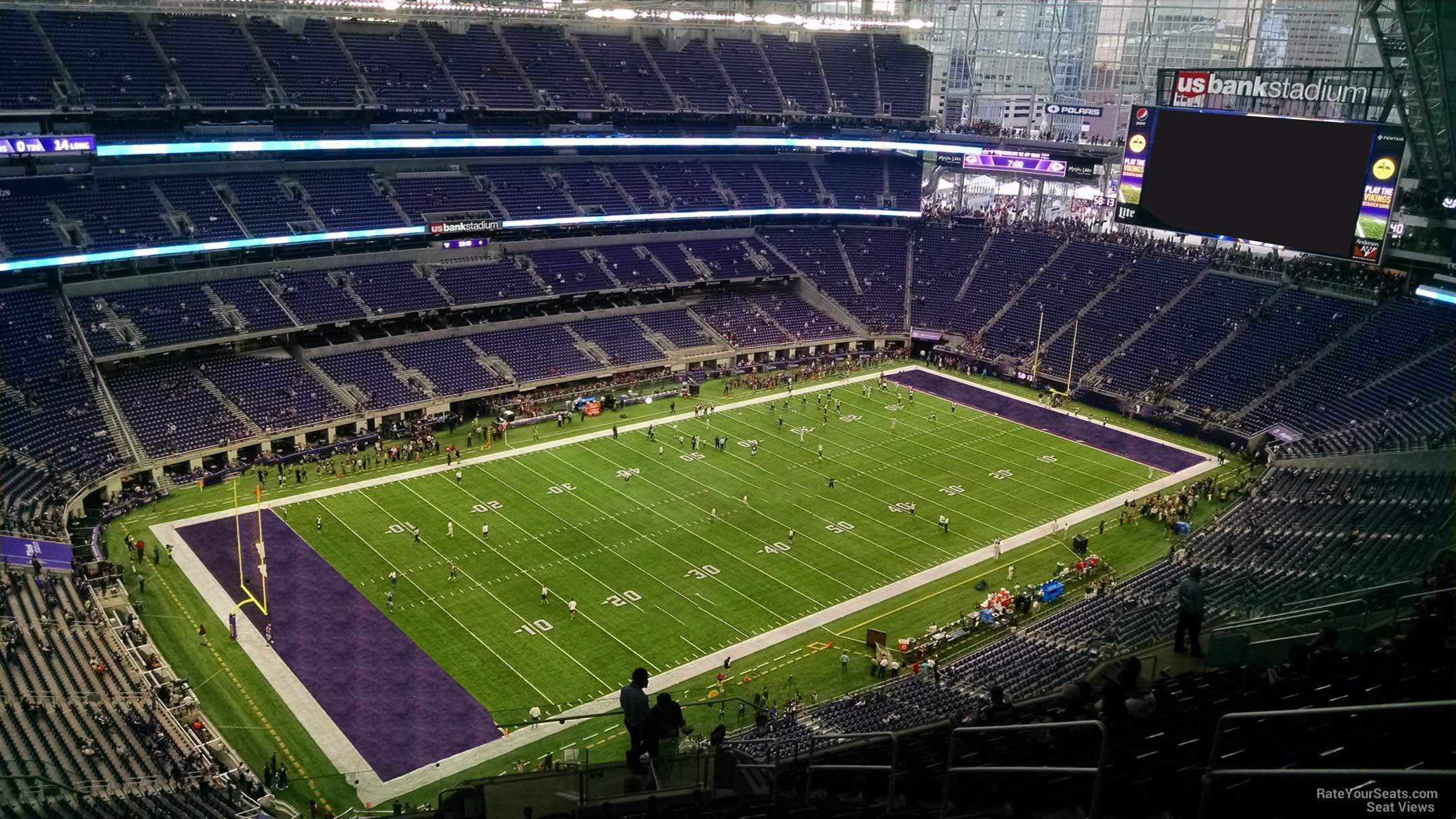 section 318, row 15 seat view  for football - u.s. bank stadium