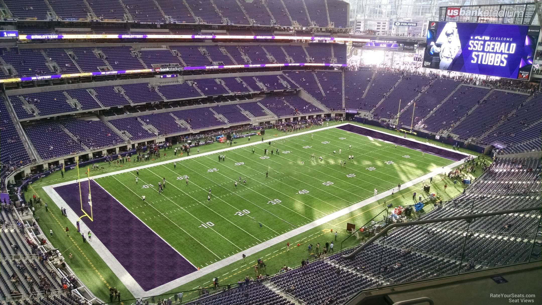 section 318, row 5 seat view  for football - u.s. bank stadium