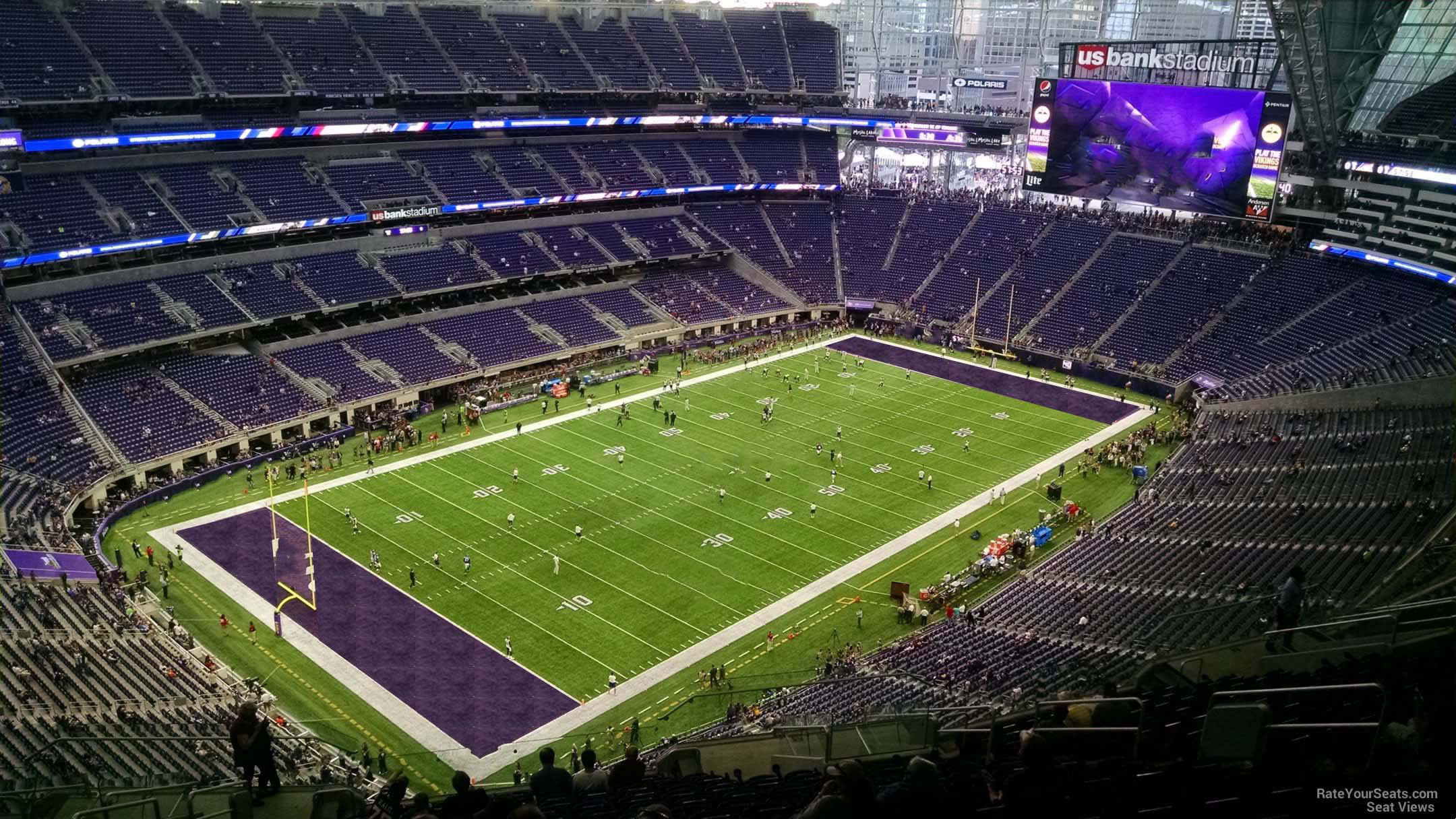 section 319, row 15 seat view  for football - u.s. bank stadium