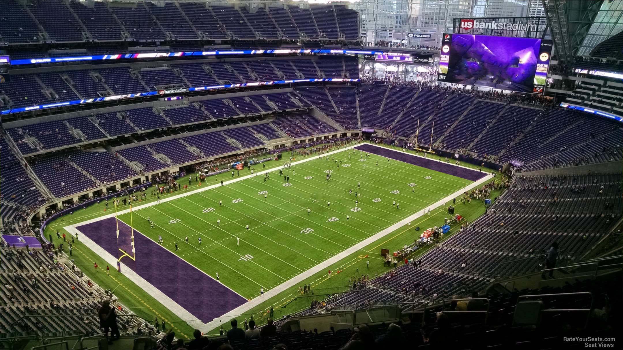 section 319, row 15 seat view  for football - u.s. bank stadium