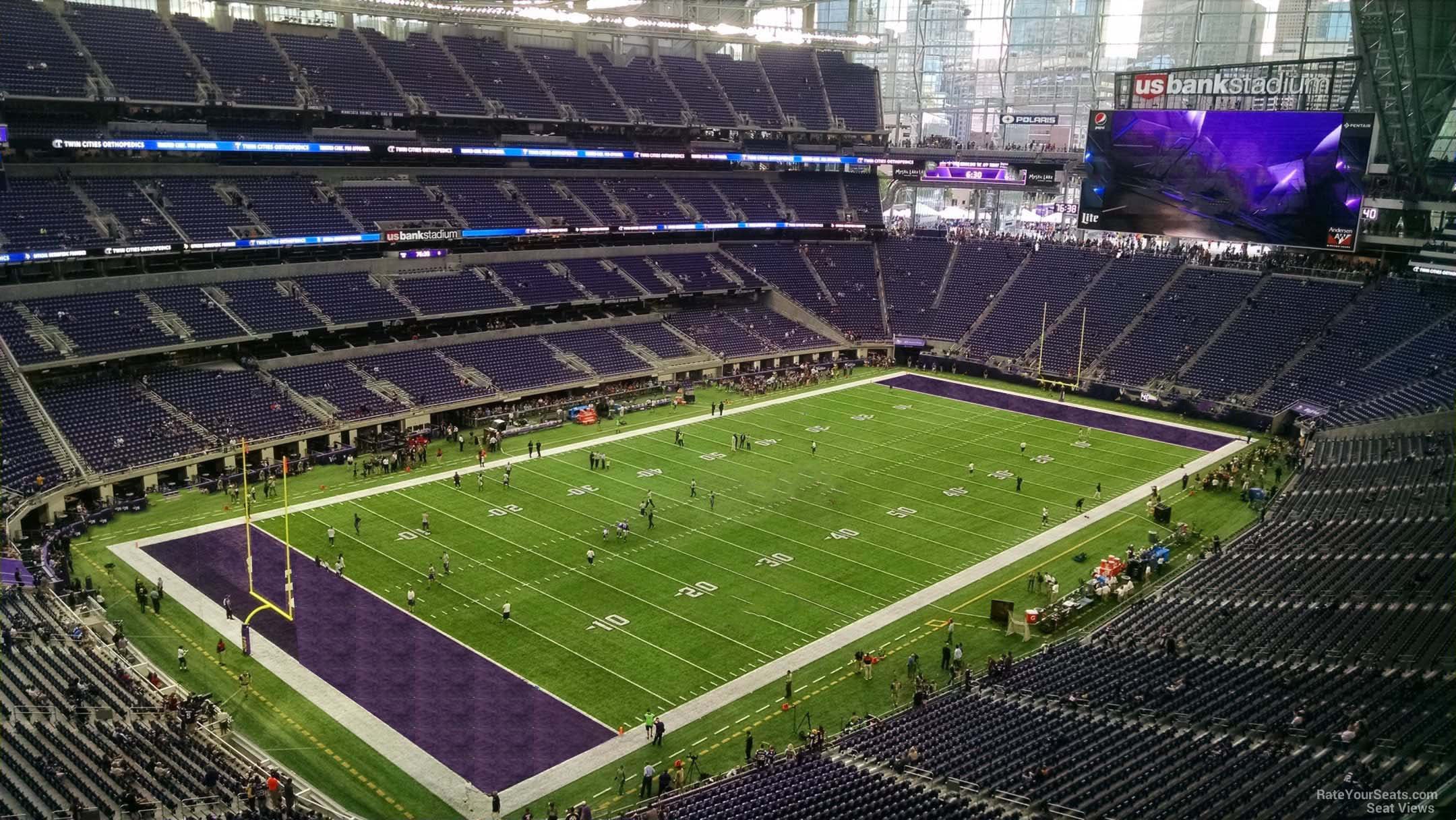 section 319, row b seat view  for football - u.s. bank stadium