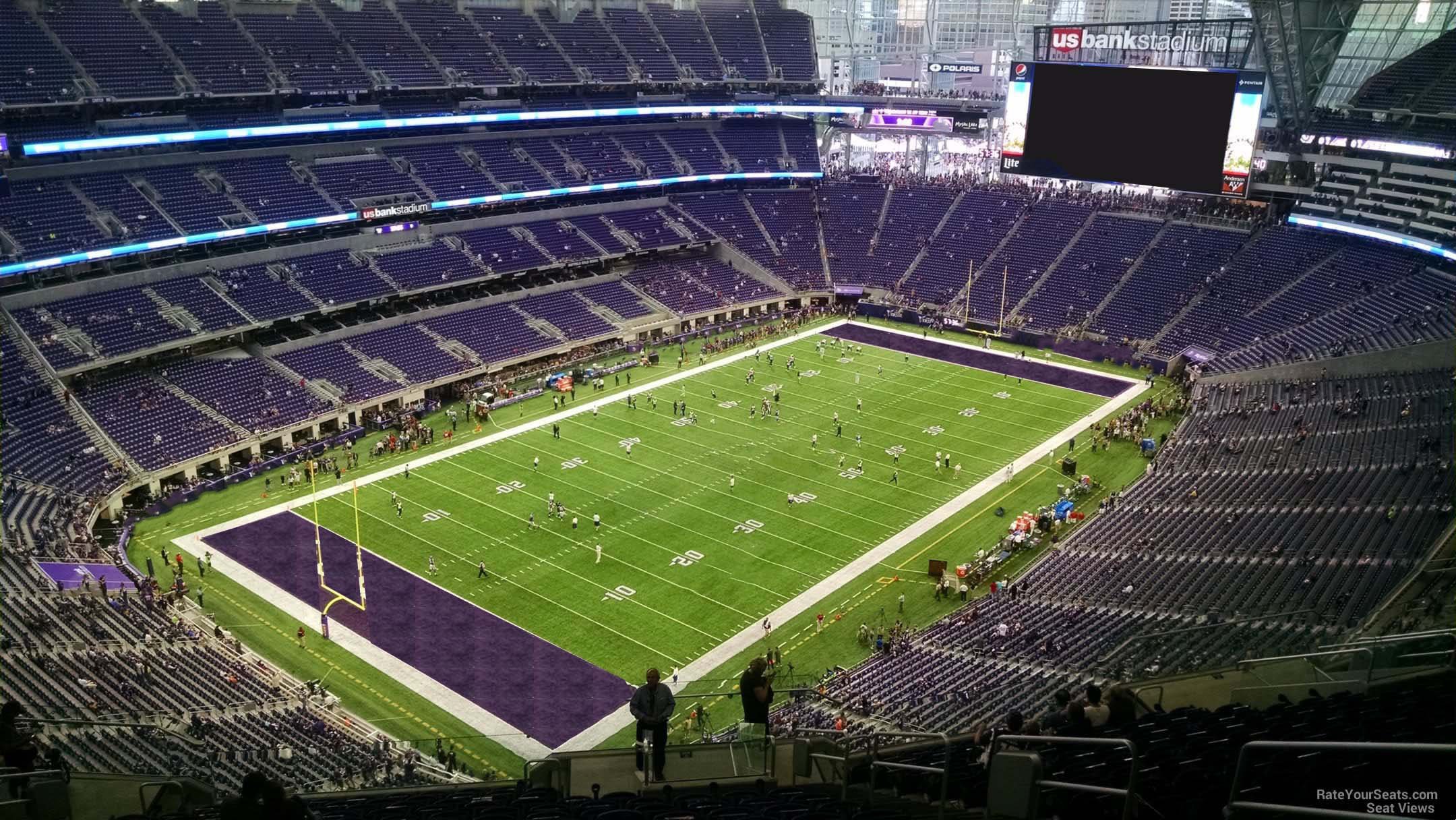 section 320, row 15 seat view  for football - u.s. bank stadium