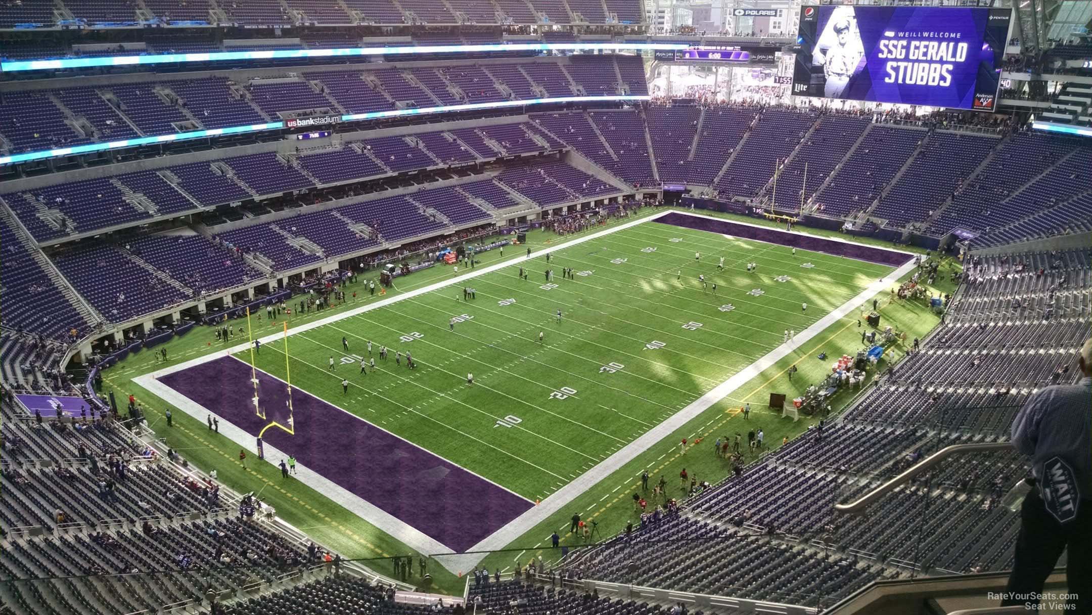 section 320, row 5 seat view  for football - u.s. bank stadium
