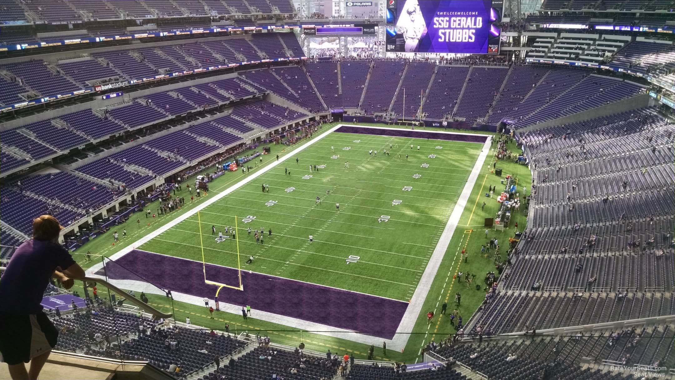 section 323, row 5 seat view  for football - u.s. bank stadium