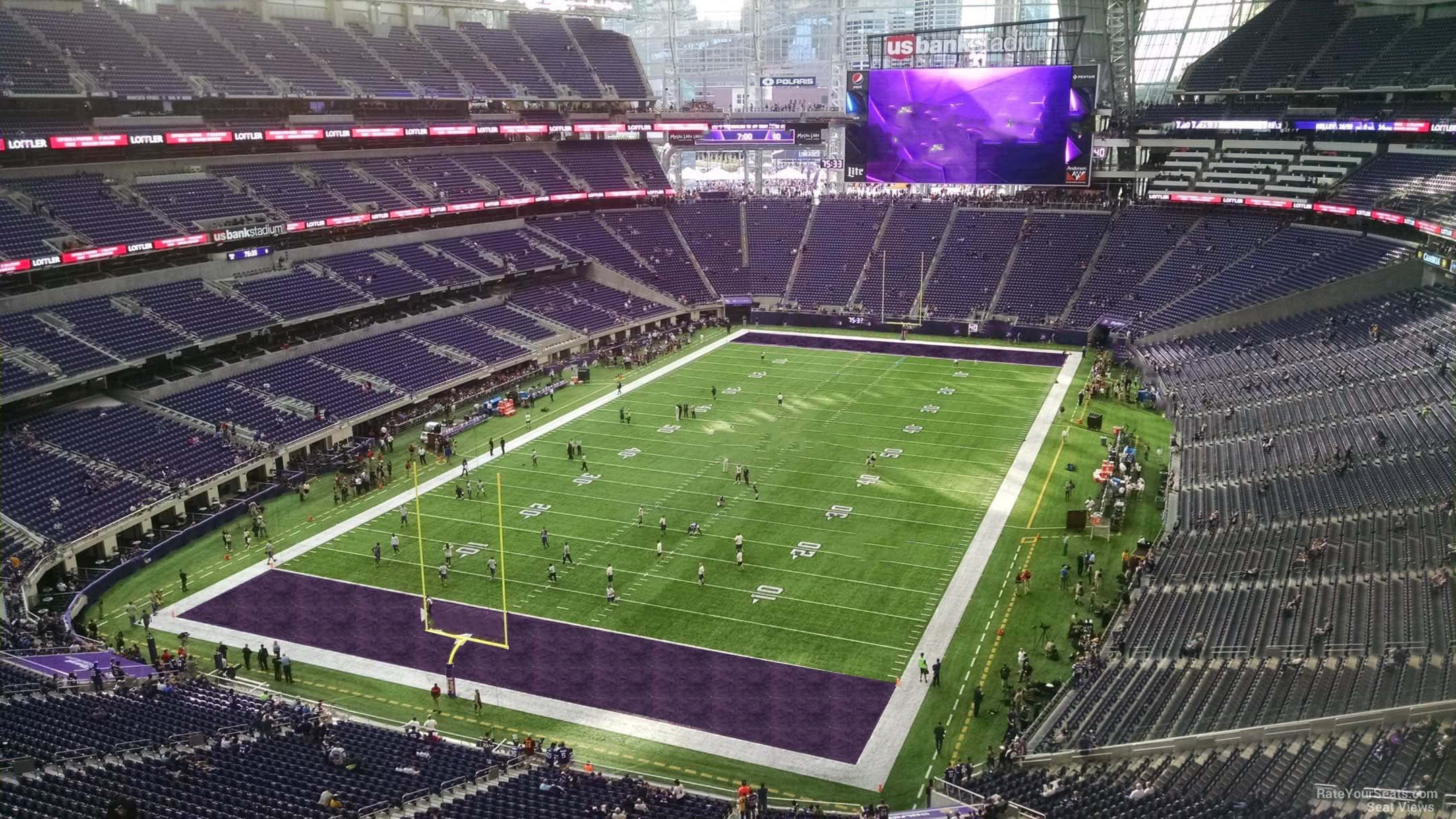 section 323, row b seat view  for football - u.s. bank stadium